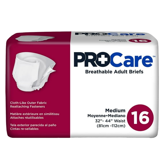 ProCare Adult Incontinence Brief M Heavy Absorbency Breathable, CRB-012/1, 96 Ct