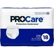 ProCare Adult Underwear Pull On Large Disposable Moderate Absorbency, CRU-513 - CASE of 72