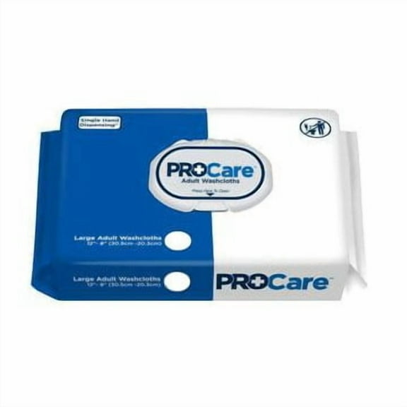 ProCare Adult Wipe or Washcloth 8 x 12" CRW-096, 1 Pack 96 Wipes