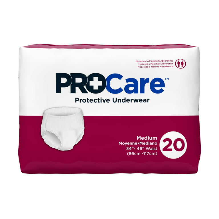 ProCare Disposable Underwear Pull On with Tear Away Seams CRU-512, Medium,  20 Ct 