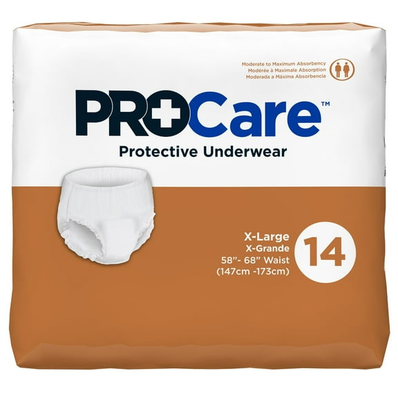 ProCare Disposable Underwear Pull On with Tear Away Seams X-Large, CRU-514, Moderate to Maximum, 56 Ct