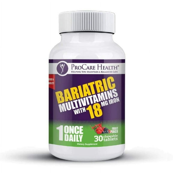ProCare Health "1 per Day!" Bariatric MultiVitamin Chewable with 18mg Iron - Fruit Punch Size: 60-Day Supply