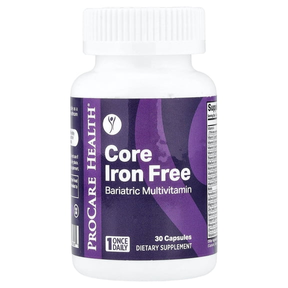 ProCare Health Core Iron Free, Bariatric Multivitamin, 30 Capsules