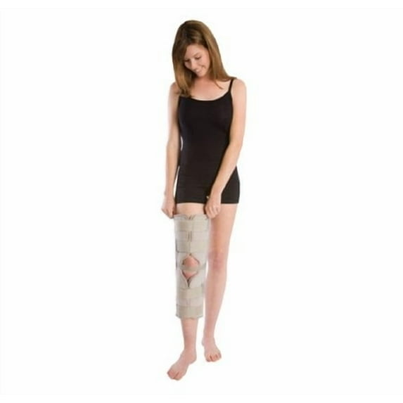 ProCare Knee Immobilizer One Size Fits Most Hook and Loop Closure 12 Inch Length Left or Right Knee - 79-80000
