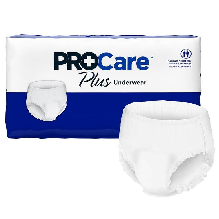 ProCare Plus Protective Underwear, Moderate Absorbency, Pull Up, Large,  Disposable, 44 to 58 Inch Waist/Hip