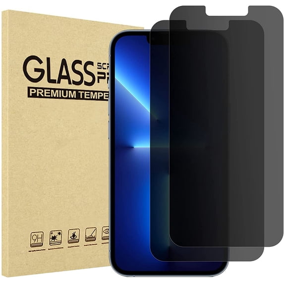 ProCase 2 Pack 6.7 Inch iPhone 14 Plus/iPhone 13 Pro Max Privacy Screen Protector, 9H Anti Spy Dark Tempered Glass Screen Film Guard for iPhone 14 Plus 2022/ iPhone 13 Pro Max 2021, Case Friendly