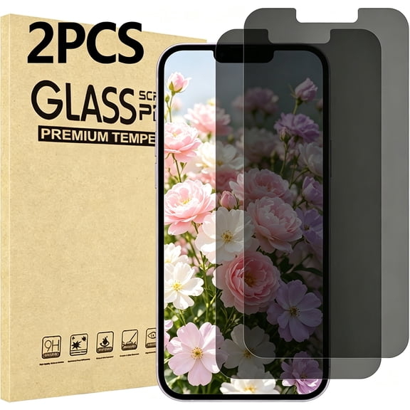 ProCase 2 Pack 6.7 Inch iPhone 14 Plus/iPhone 13 Pro Max Privacy Screen Protector, 9H Anti Spy Dark Tempered Glass Screen Film Guard for iPhone 14 Plus 2022/ iPhone 13 Pro Max 2021, Case Friendly