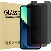 ProCase 2 Pack Privacy Screen Protector for iPhone 14 / iPhone 13 / iPhone 13 Pro 6.1 Inch, 9H Anti Spy Dark Tempered Glass Screen Film Guard for iPhone 14 2022 / iPhone 13/13 Pro 2021, Bubble-Free