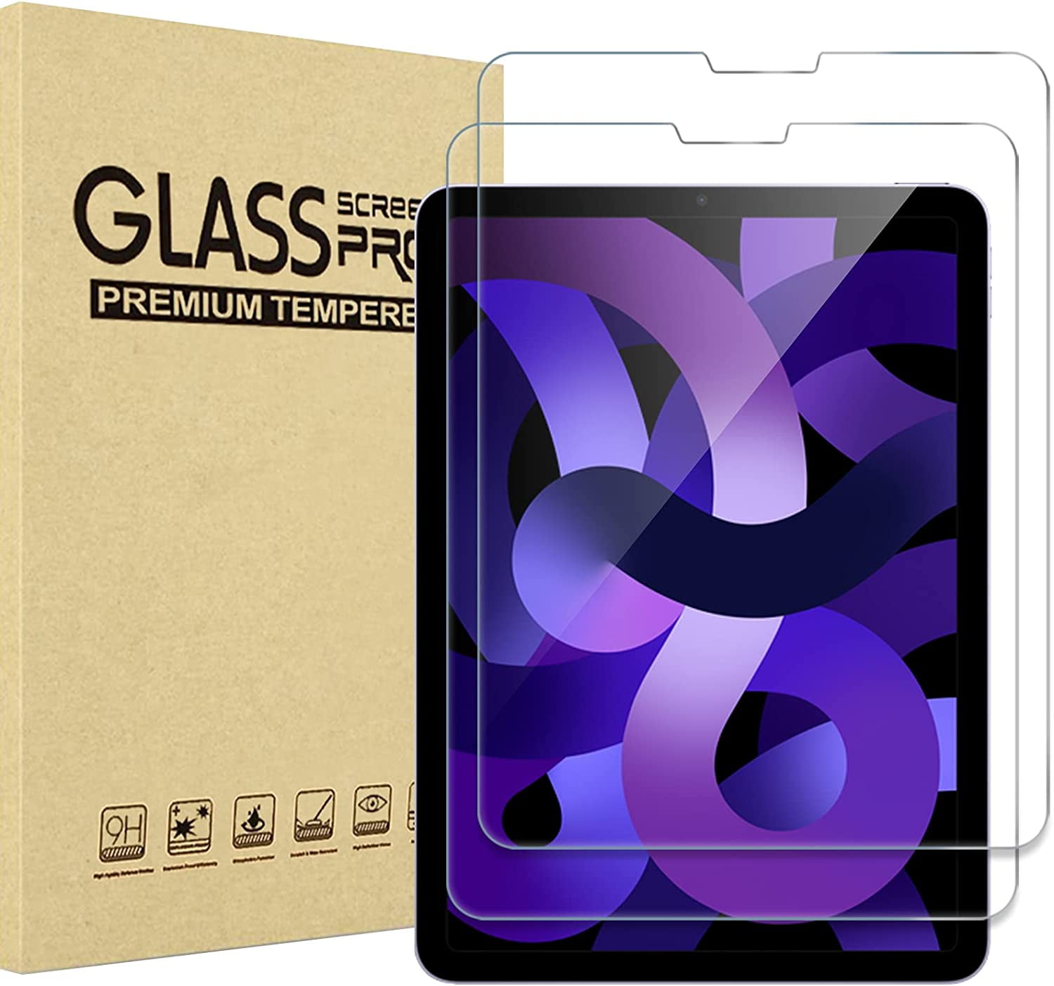 ProCase 2 Pack Screen Protector for iPad Air 5th 2022 / iPad Air 4th 2020 / iPad Pro 11 4th 2022/ 3rd 2021/ 2nd 2020/ 1s