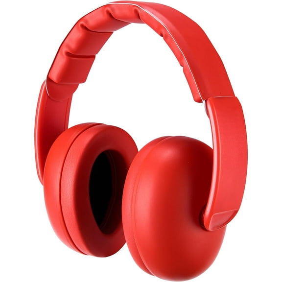 ProCase Baby Ear Protection for up to 36 Months, Lightweight Noise Cancelling Headphones for Infant Newborn Toddler Autism, Soft Sound Blocking Hearing Protection Earmuffs for Sleep Airplane -Red