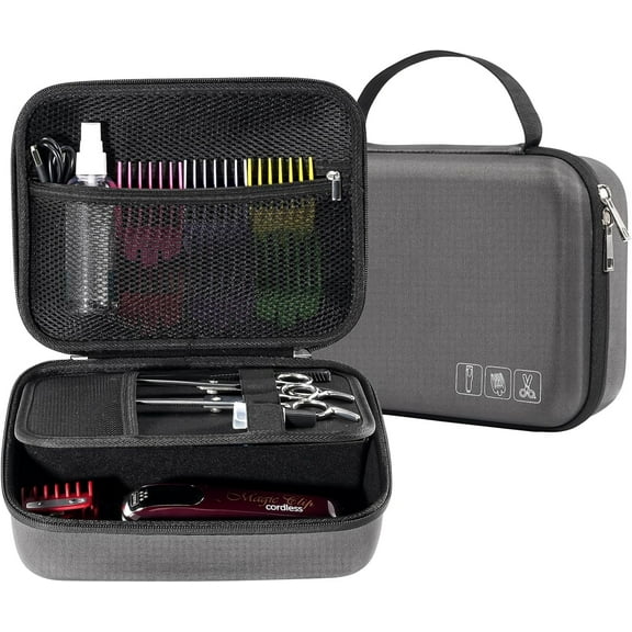 ProCase Barber Supplies Hard Hair Clippers Case, Hair Cutting Tool Accessories Storage Bag-Carbon