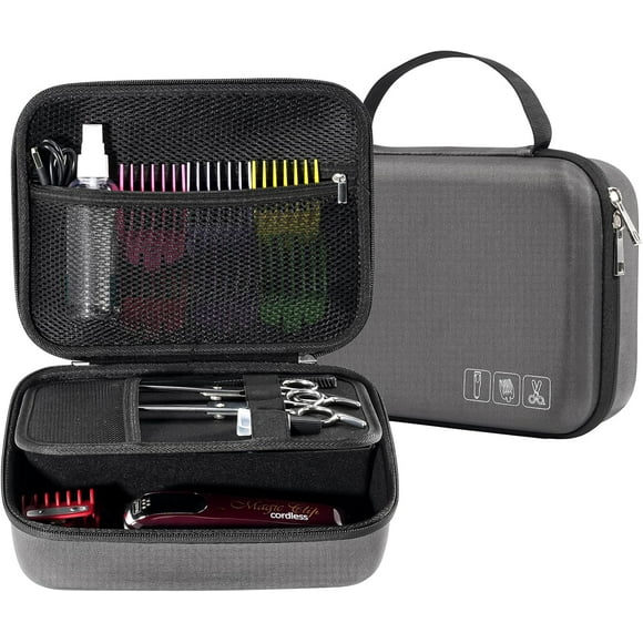 ProCase Barber Supplies Hard Hair Clippers Case, Hair Cutting Tool Accessories Storage Bag-Carbon