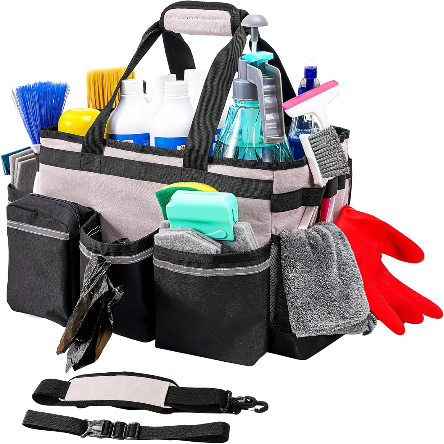 ProCase Cleaning Caddy Bag for Housekeepers, Foldable Cleaning Supply