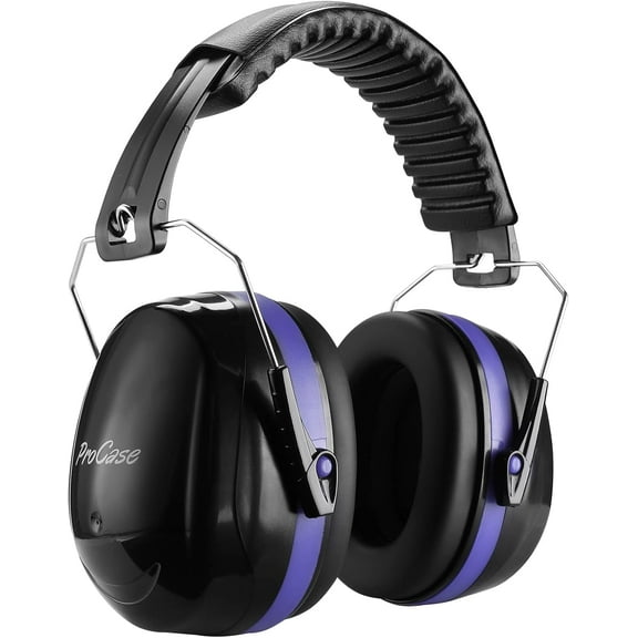 ProCase Ear Protection Earmuffs, NRR 32 dB Noise Cancelling Headphones, Adjustable Sound Blocking Headphones Hearing Protection Ear Muffs -Blue