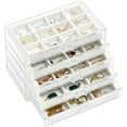 thumbnail image 1 of ProCase Earring Holder Organizer Box Valentine's Day Gifts, Clear Acrylic Jewelry Box for Women, Stackable Large Jewelry Storage Case with Adjustable Velvet Trays on Dresser Vanity -Warmwhite,5 Layers, 1 of 8