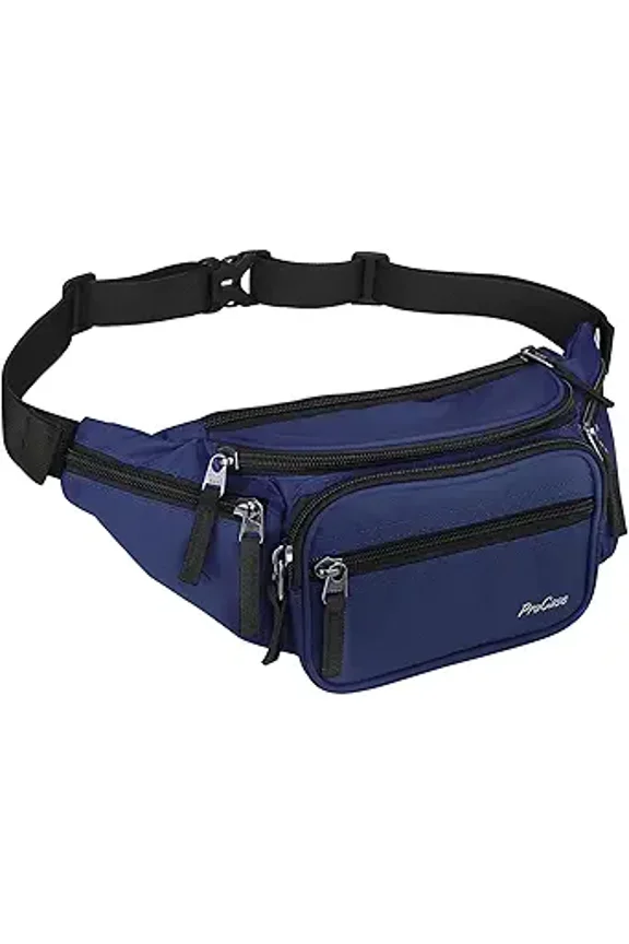 Fanny Pack Waist Packs for Men Women, Waist Bag Hip Pack for Travel Hiking Running Outdoor Sports -Large, Navy
