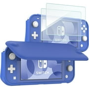 ProCase Flip Cover for Nintendo Switch Lite with 2 Pack Tempered Glass Screen Protectors, Slim Protective Case with Magnetically Detachable Front Cover for Nintendo Switch Lite 2019 -Blue