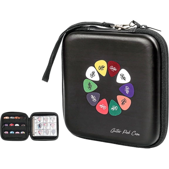 Procase Guitar Pick Case Holder Stores 84 Picks Water-Resistant Durable EVA Material for Guitar Player -Black