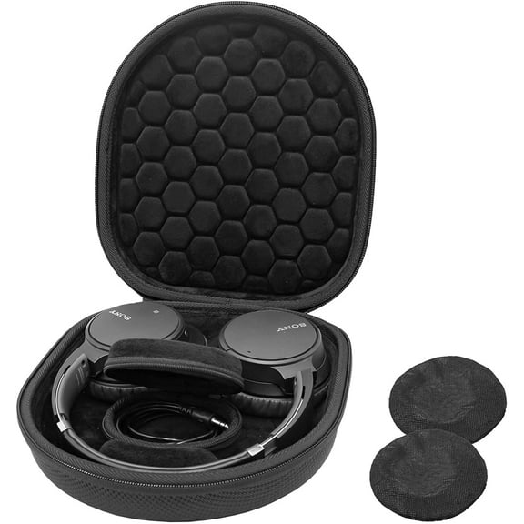 ProCase Hard Case for WH1000XM5/ WH1000XM4/ WHXB910N/ WHCH710N/ WHXB900N/ QC35 II Wireless Noise Cancelling Headphones, Travel Carrying Bag with 2 Dust Covers -Black