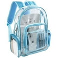 thumbnail image 1 of ProCase Heavy Duty Clear Backpack, See Through Backpacks Transparent Clear Large Bookbag for School Work Stadium Security -Blue, 1 of 7