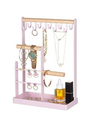 Wooden Bracelet Holder & Base Box Storage 4-Tier Necklace Earrings Watch  Jewelry Display Hanging Organizer Holder 