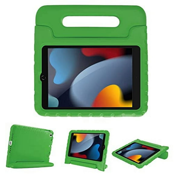 ProCase Kids Case for iPad 9th Generation/iPad 8/iPad 7, iPad 10.2 Case 2021 2020 2019/iPad Air 10.5/iPad Pro 10.5 Kids Case, Shockproof Lightweight Case with Convertible Handle Stand-Green