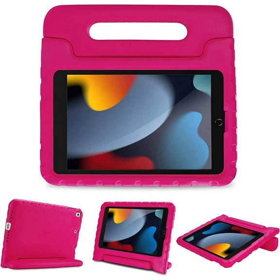 ProCase Kids Case for iPad 9th Generation/iPad 8/iPad 7, iPad 10.2 Case 2021 2020 2019/iPad Air 10.5/iPad Pro 10.5 Kids Case, Shockproof Lightweight Case with Convertible Handle Stand-Pink