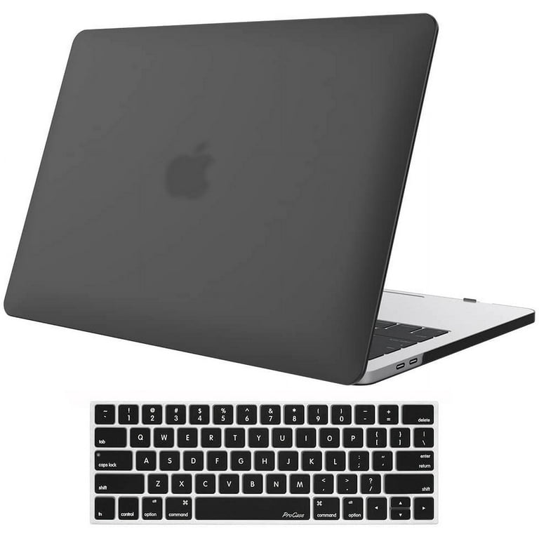 ProCase MacBook Pro 13 Case 2019 2018 2017 2016 Release A2159 A1989 A1706 A1708 Hard Case Shell Cover and Keyboard Skin Cover for MacBook Pro 13 Inch with Without Touch Bar Black Walmart