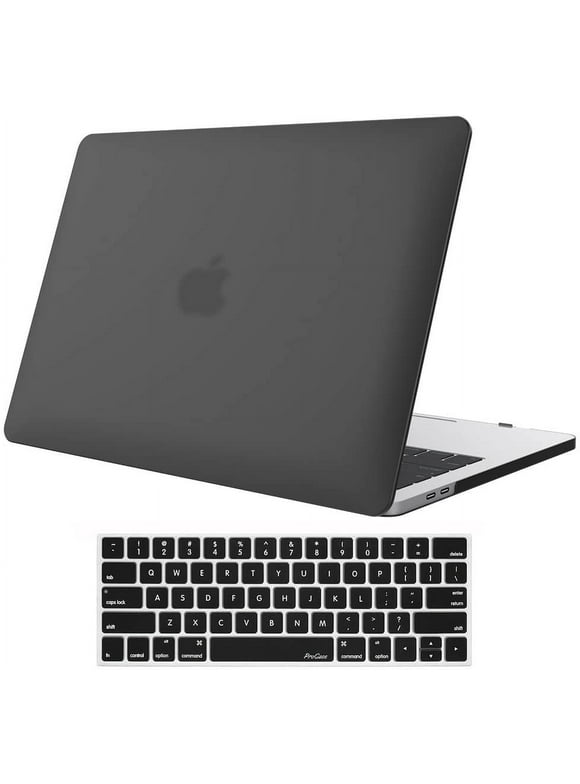 ProCase MacBook Pro 13 Case 2019 2018 2017 2016 Release A2159 A1989 A1706 A1708, Hard Case Shell Cover and Keyboard Skin Cover for MacBook Pro 13 Inch with/Without Touch Bar -Black