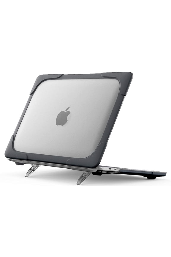 for MacBook Pro 13 Inch 2023 M2, 2022 2020 M1 A2338/ A2289/ A2251, Heavy Duty Hard Shell Case with Dual Layer Protective Cover and Kickstand for MacBook Pro 13-inch -Black