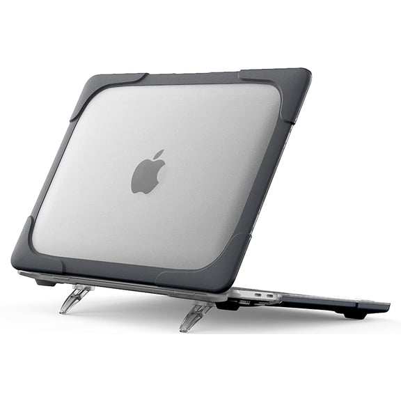 ProCase for MacBook Pro 13 Inch 2023 M2, 2022 2020 M1 A2338/ A2289/ A2251, Heavy Duty Hard Shell Case with Dual Layer Protective Cover and Kickstand for MacBook Pro 13-inch -Black
