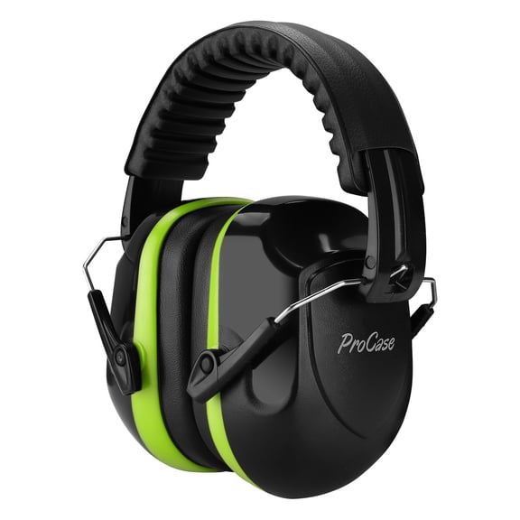 ProCase Noise Reduction Safety Ear Muffs, Hearing Protection Earmuffs, NRR 28dB Noise Sound Protection Headphones for Shooting Gun Range Mowing Construction Woodwork Adult Kids -Green