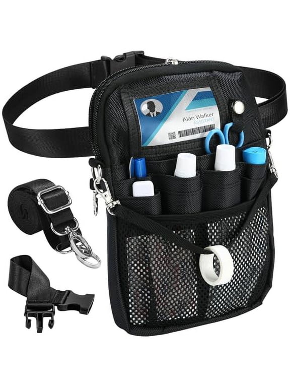 Nurse Fanny Pack, Utility Medical Nursing Fanny Pack for Women, Nurse Organizer Pouch to Carry Stethoscopes and Medical Supplies, Nurse Belt Bag for Nurses RN Vet EMT -S, Black