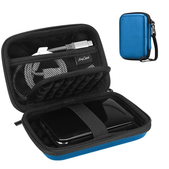 ProCase Portable Hard Drive Case for Canvio Basics Western Digital WD Elements My Passport Seagate Portable Backup Plus Slim 1TB 2TB 3TB 4TB USB 3.0, 2.5" Portable External Hard Drive Case -Navy