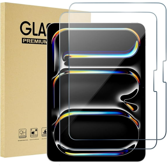 ProCase Screen Protector for iPad Pro 13 Inch(M4)/ iPad Air 13 Inch(M2) 2024 Tempered Glass Screen Saver Protective Film Guard -2 Pack