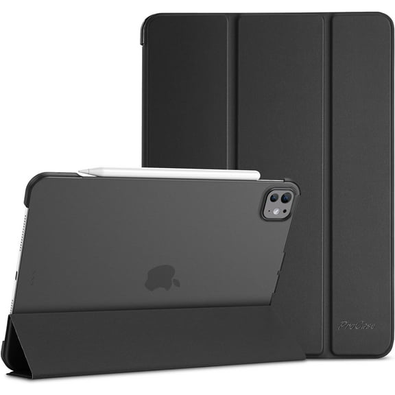 ProCase Smart Case for iPad Pro 11 Inch Case(M4) 2024, Slim Stand Hard Back Shell Smart Cover for iPad Pro 11" M4 5th Generation 2024 -Black