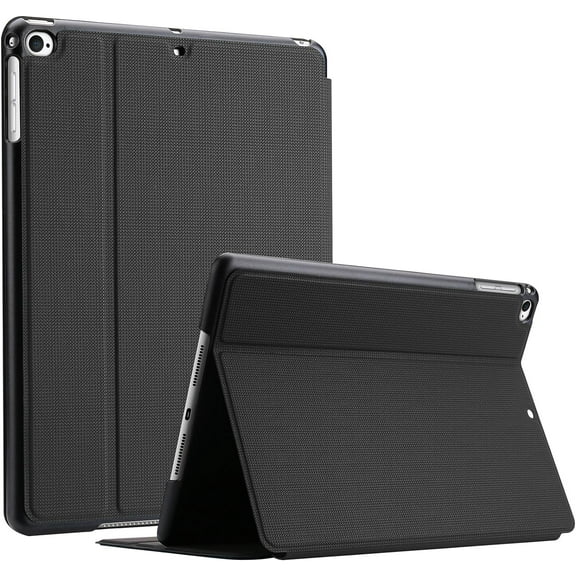 ProCase Smart Cover for iPad 9.7 (2018 & 2017, Old Model) / iPad Air 2 / iPad Air Case, Slim Stand Protective Folio Case for iPad 9.7 Inch 5th/6th Generation, Also Fit iPad Air 2 / iPad Air -Black