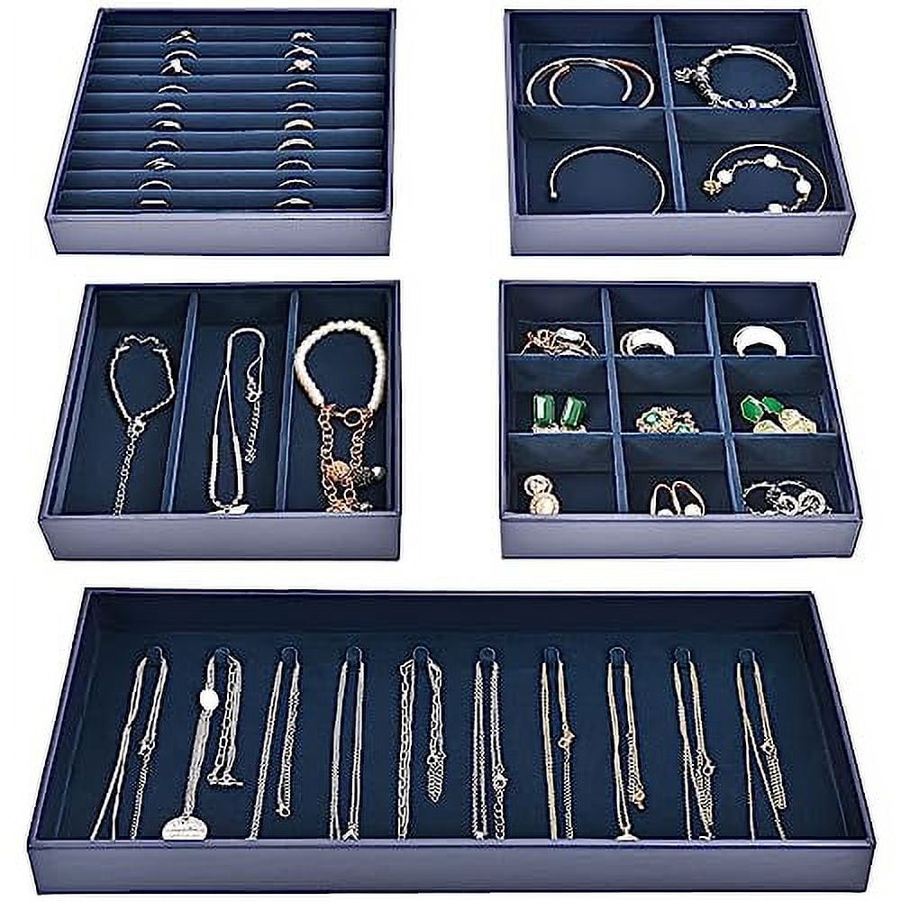 ProCase Stackable Jewelry Tray Drawer Organizer, Necklace Storage