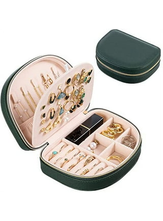 Shop LC Green Faux Velvet Jewelry Box 2 Layer Anti-Tarnish Scratch