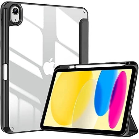 Procase Hybrid Case with Pencil Holder for iPad (A16) 11th Generation 11 inch 2025/10th Generation 10.9 inch 2022 -Black