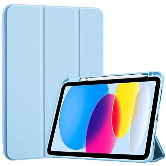 Procase for iPad (A16) 11th Generation 11 Inch 2025/ iPad 10th Generation 10.9 Inch 2022 Case with Pencil Holder -SkyBlue