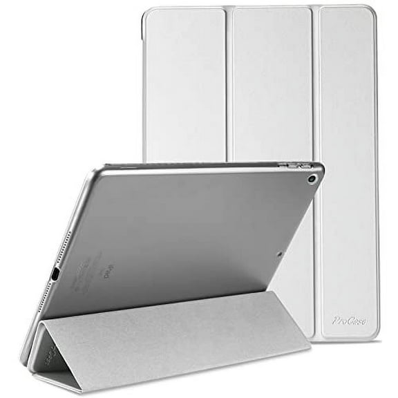 ProCase for iPad 9.7 Inch Case iPad 6th/5th Generation Case 2018 2017(Model: A1893 A1954 A1822 A1823), Ultra Slim Lightweight Stand Case with Translucent Frosted Back Smart Cover -Silver