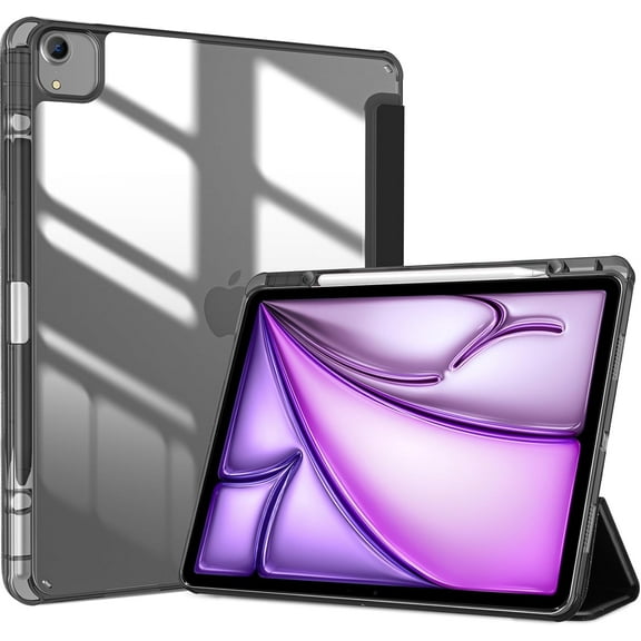 ProCase for iPad Air 13 Inch Case with Pencil Holder 2024 M2 & iPad Pro 12.9 6th/5th/4th/3rd Case, 2024 iPad Air 13 Case, 13" iPad Air 2024 Cover -Black