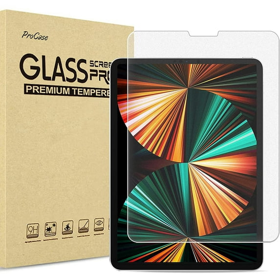 ProCase iPad Pro 12.9 Inch 2022/ 2021/ 2020/ 2018 Matte Screen Protector, Matte Tempered Glass Screen Anti-fingerprint Film Guard Screen Protector for iPad Pro 12.9 6th/ 5th/ 4th/ 3rd Gen