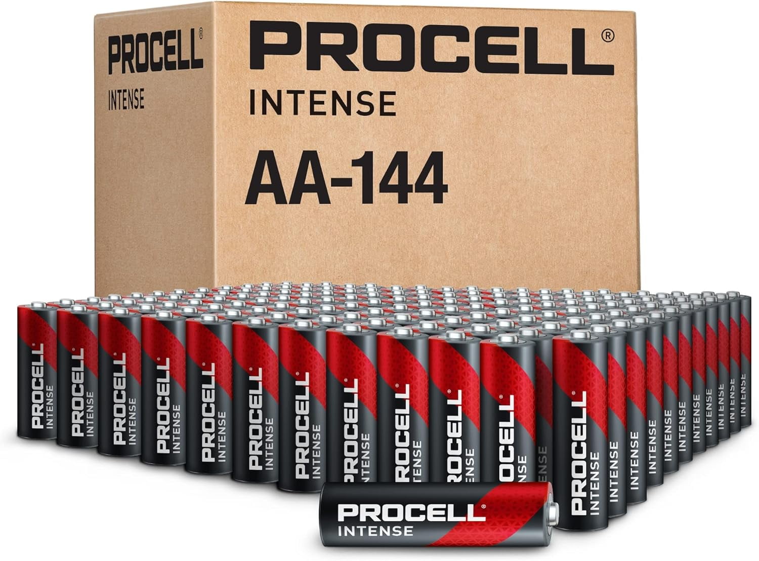 ProCell Intense AA High-Performance Alkaline Batteries (144 Pack), 10-Year Shelf Life, Bulk Value Pack for High Power Professional Devices