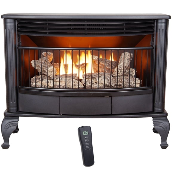 ProCom Ventless Dual Fuel Gas Stove - 25,000 BTU, Remote Control, Black Finish - Model# QNSD250RT