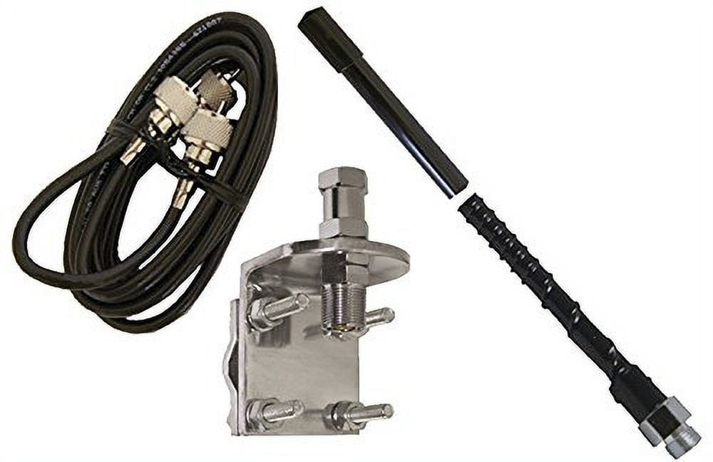 HSS9953B 3' Single Black Fiberglass CB Radio Antenna Kit w