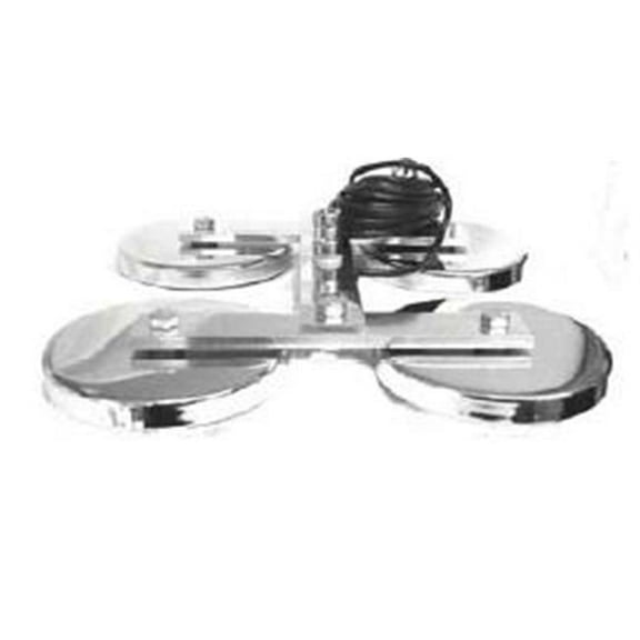 HEAVY DUTY 5" QUADRUPLE MAGNET MOUNT WITH STUD, 15' RG58 AND ATTACHED PL259 CONNECTOR