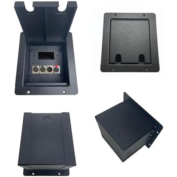 ProCraft PROCRAFT FPML-1DEC4X-BK Recessed Stage Floor Box, Black, 1 Decora Hole + 4" D Mount, XLR, 1/4" TRS Made in USA$$Musical Instruments