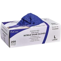 ProCure Disposable Nitrile Gloves - 200 Count - Powder Free, Rubber Latex Free, Medical Exam Grade
